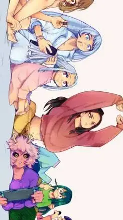 ai character: mha girls sleepove background