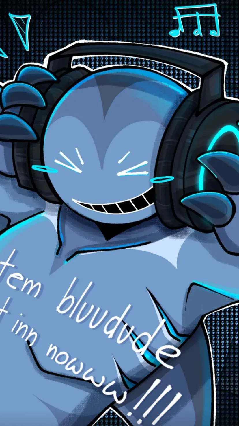 ai character: 🎧-Bluudud-💙 background