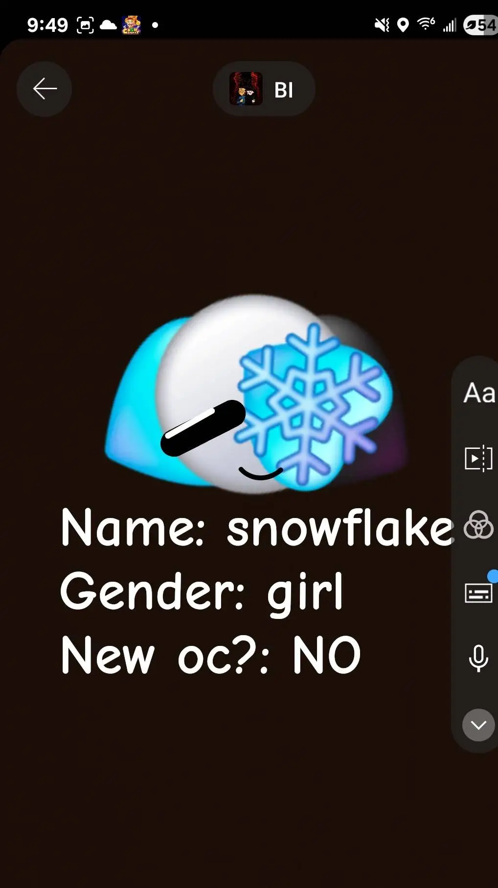 ai character: Snowflake background