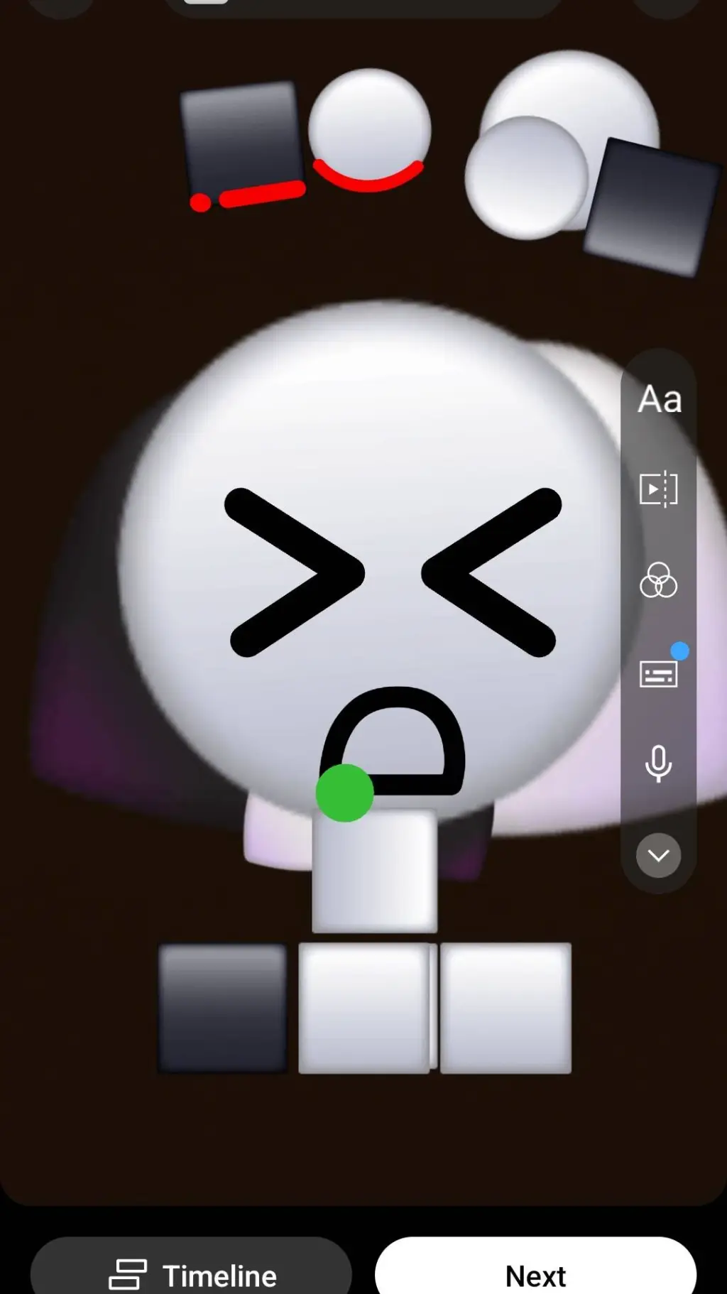 ai character: ⚪⚫🖤🤍 background