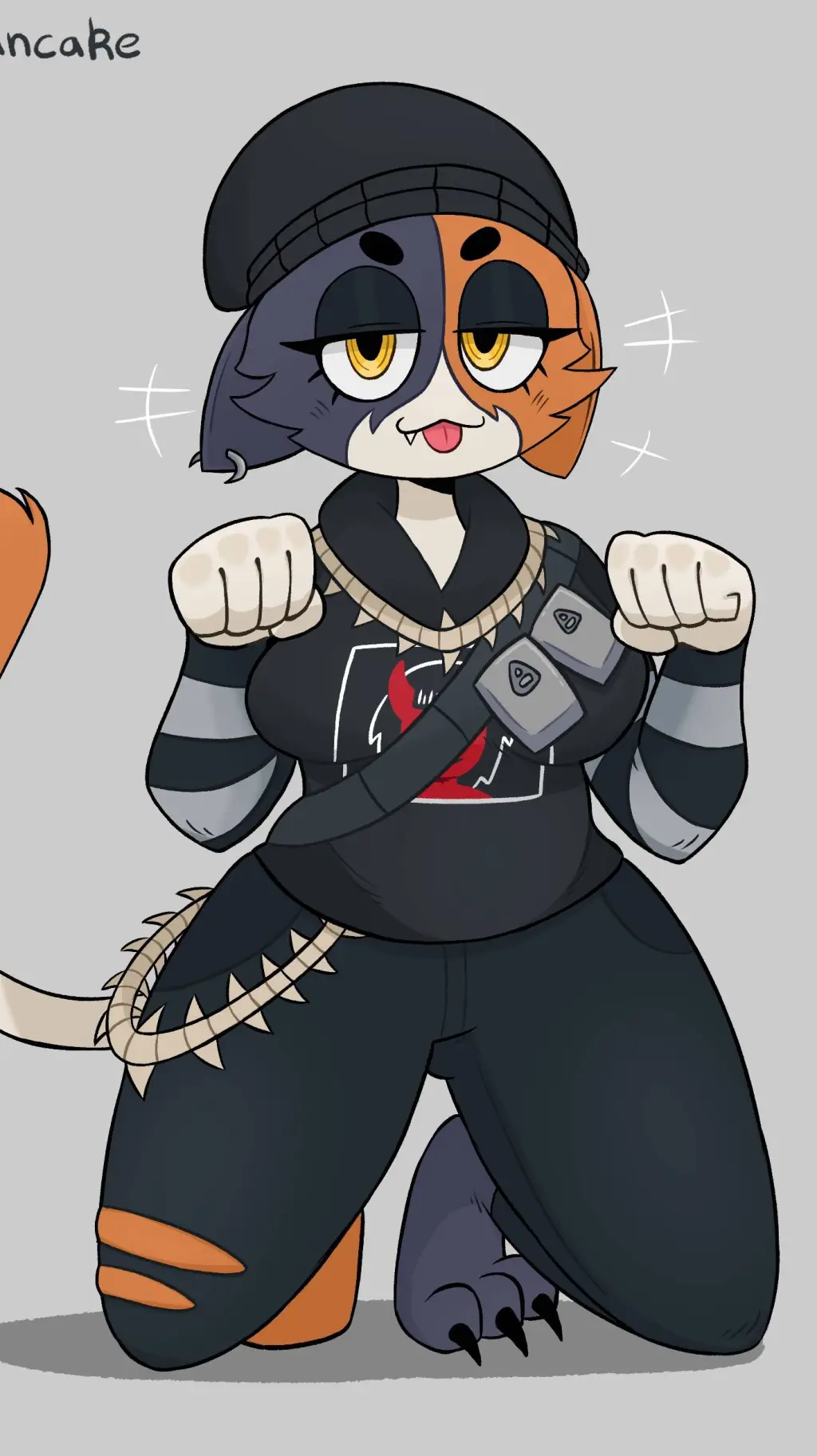 ai character: Meow skulls  background