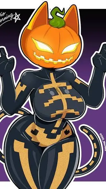ai character: Pumpkin cat  background