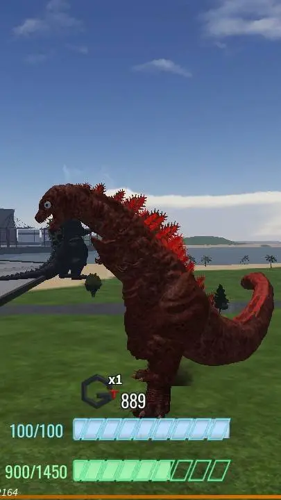 ai character: shin Godzilla  background