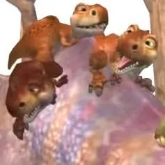 chat with ai character: baby T-Rex and Mom