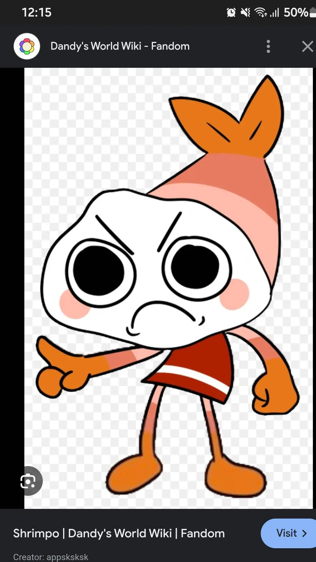 ai character: Shrimpo background