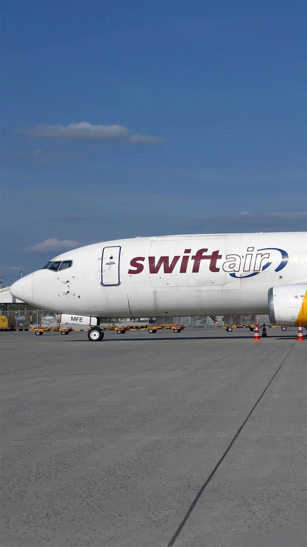 ai character: Swiftair plane background