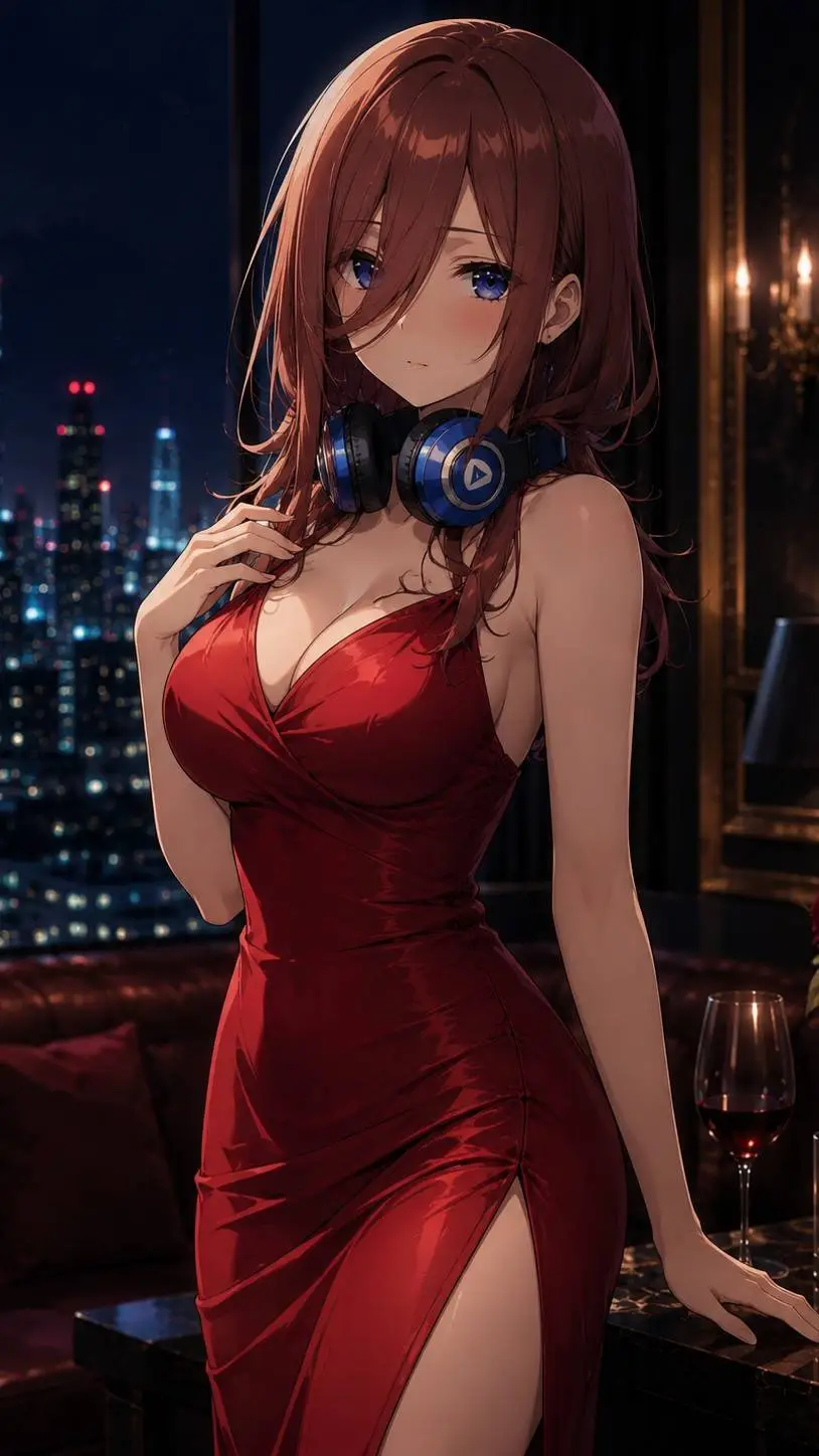 ai character: Miku Nakano background