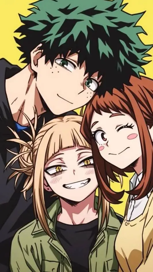 ai character: deku,toga×uraraka background