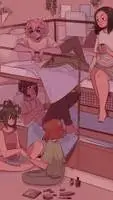 ai character: sleepover mha girl background