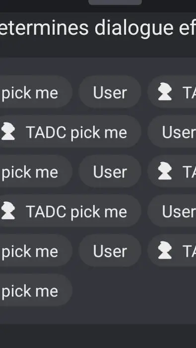 ai character: TADC pick me background