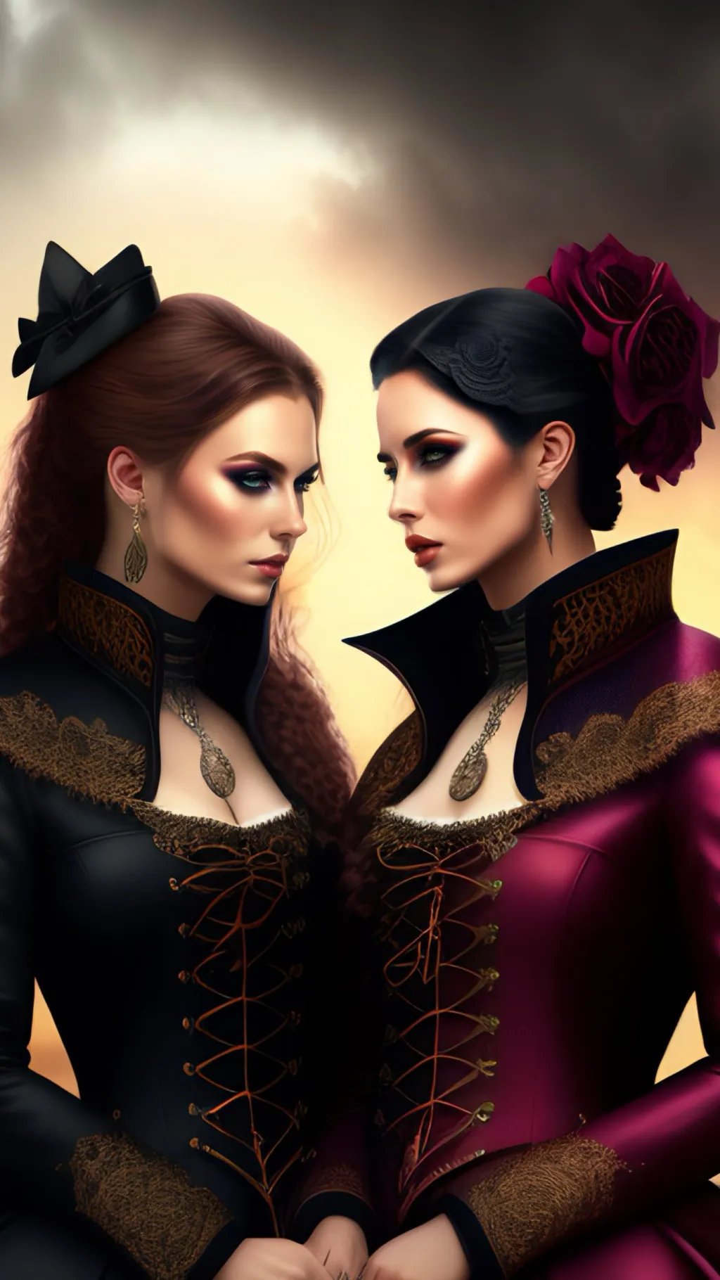 ai character: Gothic Lesbian  background