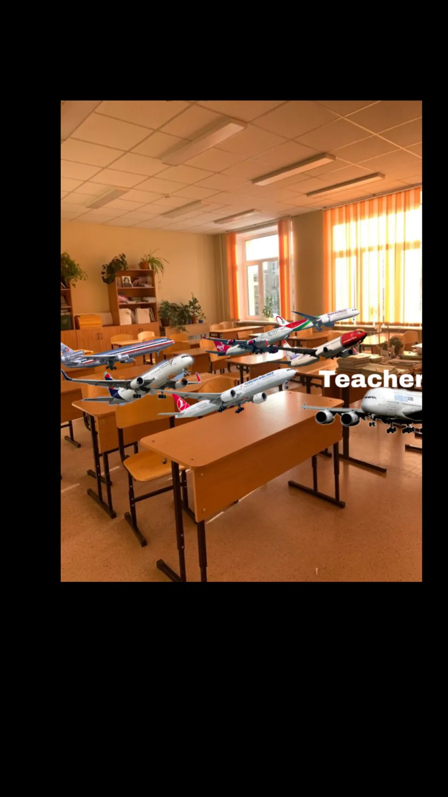 ai character: Plane school background