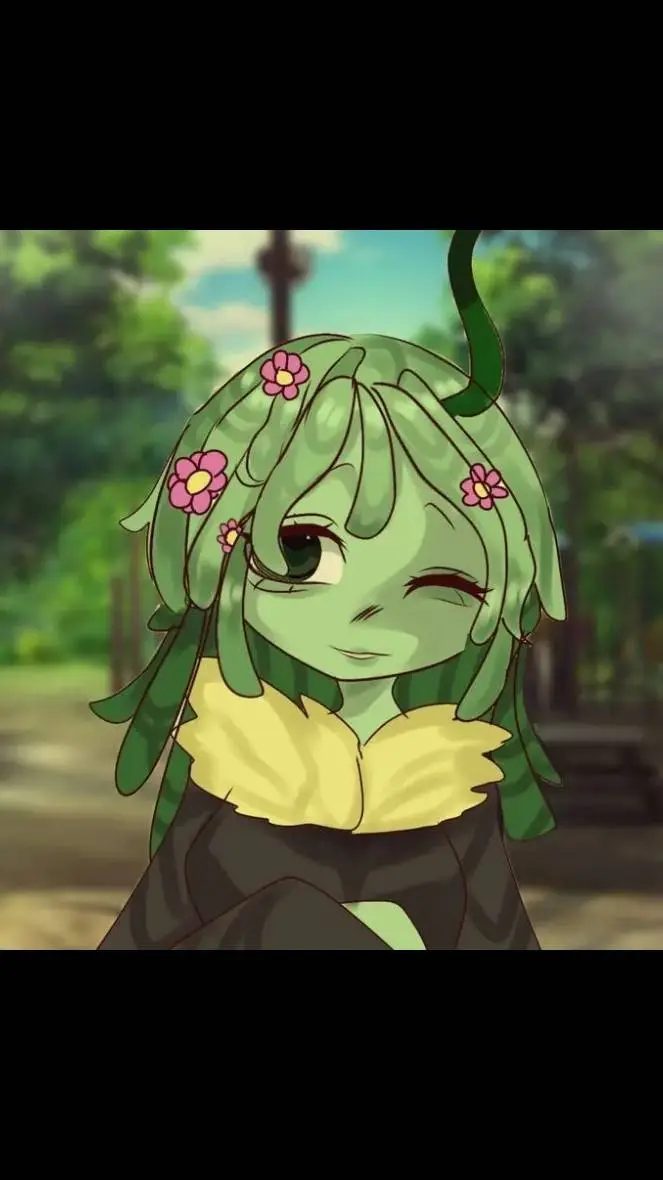 ai character: 👽💚vineria💚👽 background
