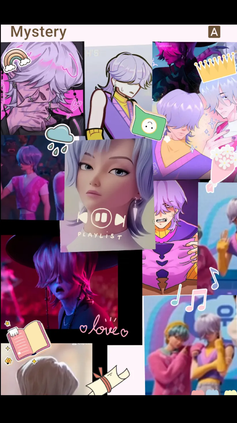 ai character: 💜Mystery💜 background