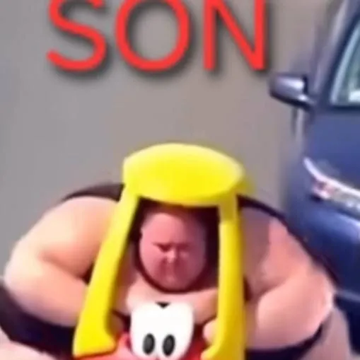 chat with ai character: fat guy riding car