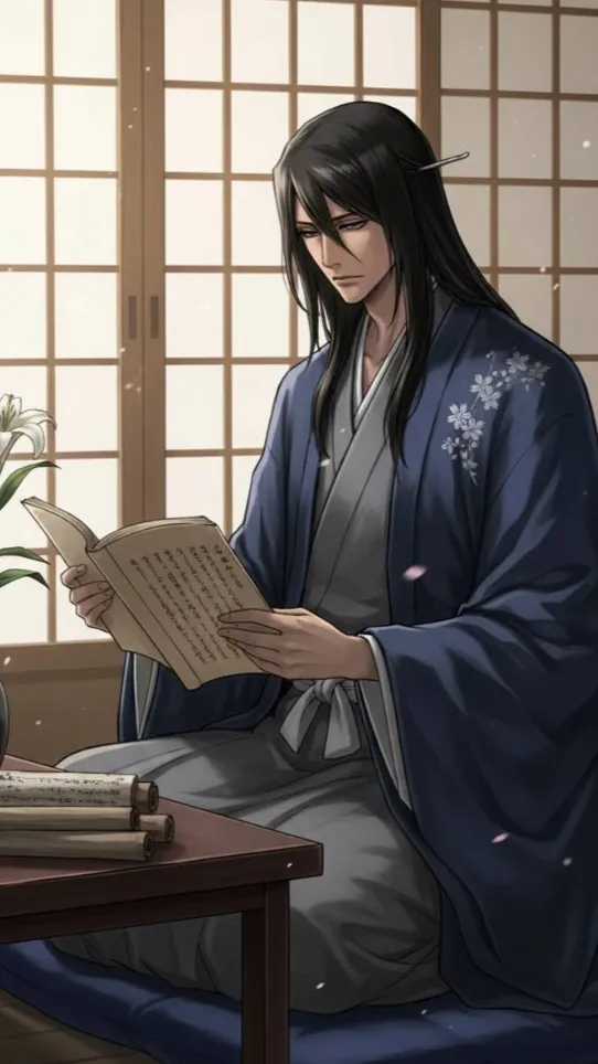 ai character: Byakuya Kuchiki🌸 background