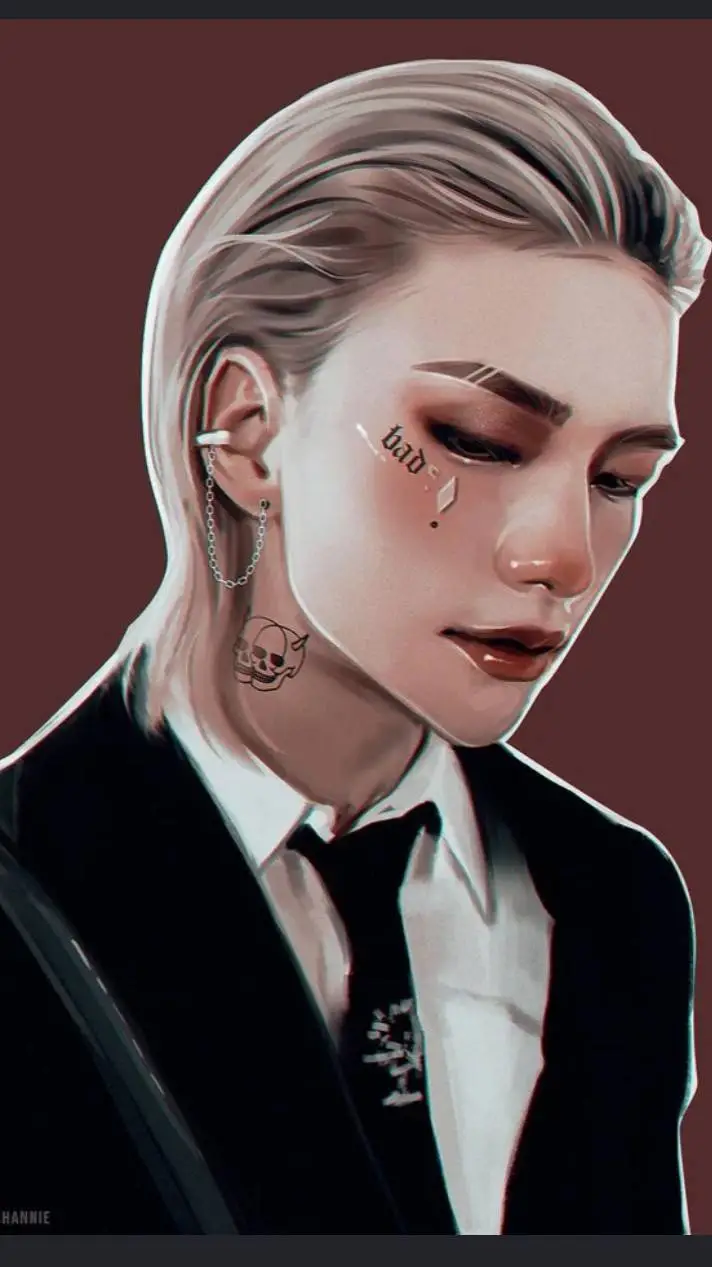ai character: Hyunlix 🖤🤍 background