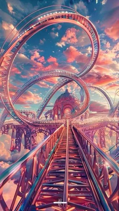 ai character: HH roller coaster background