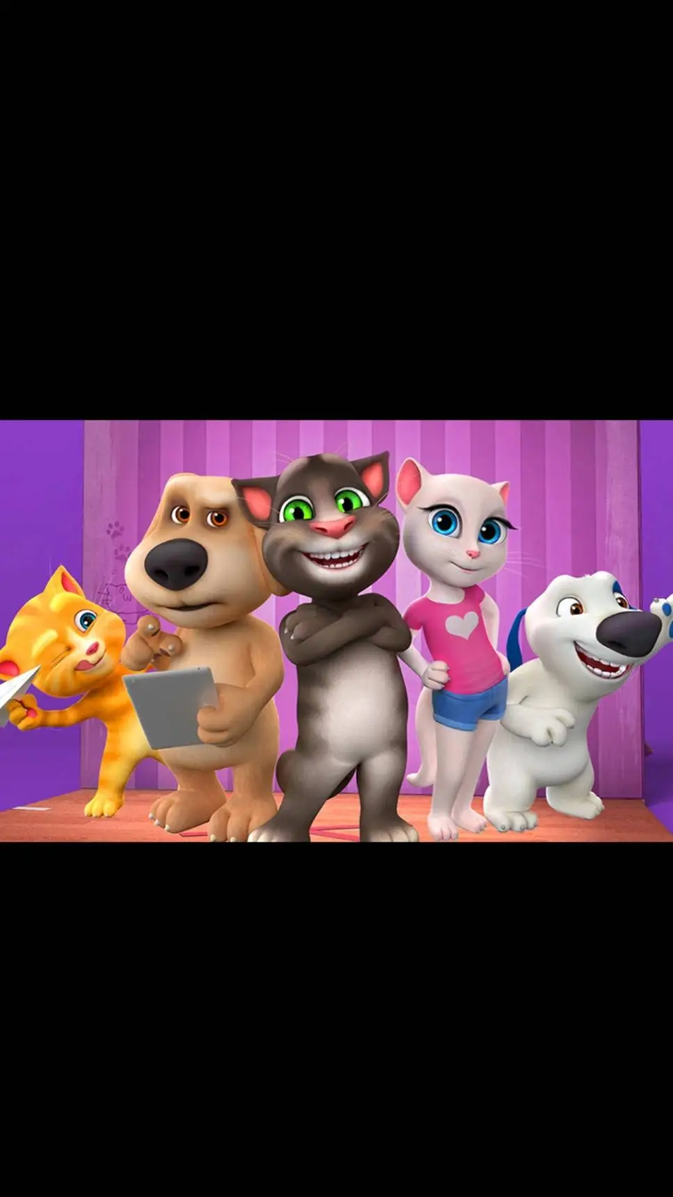 ai character: Talking tom and fr background