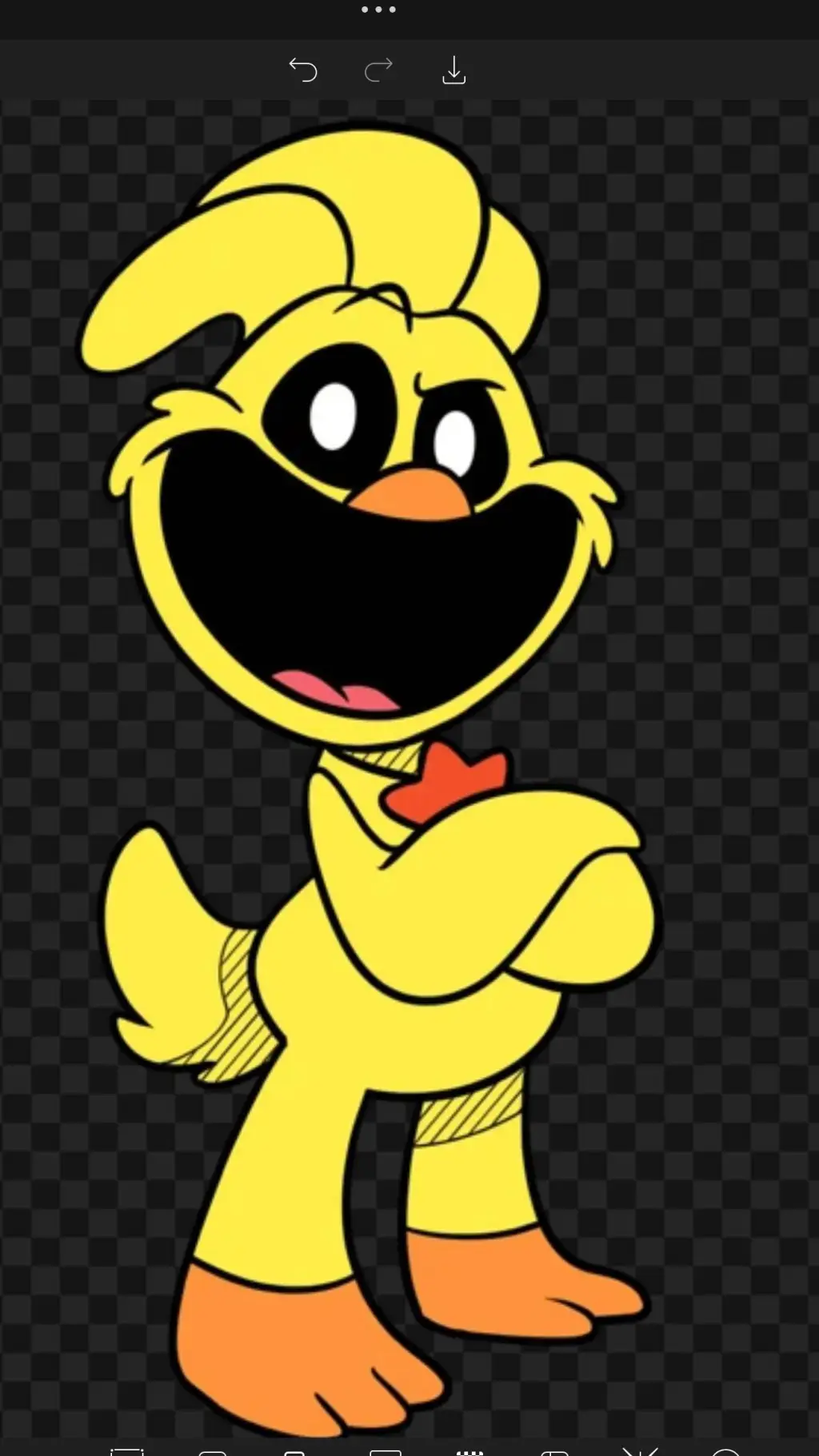 ai character: kicking chicken  background