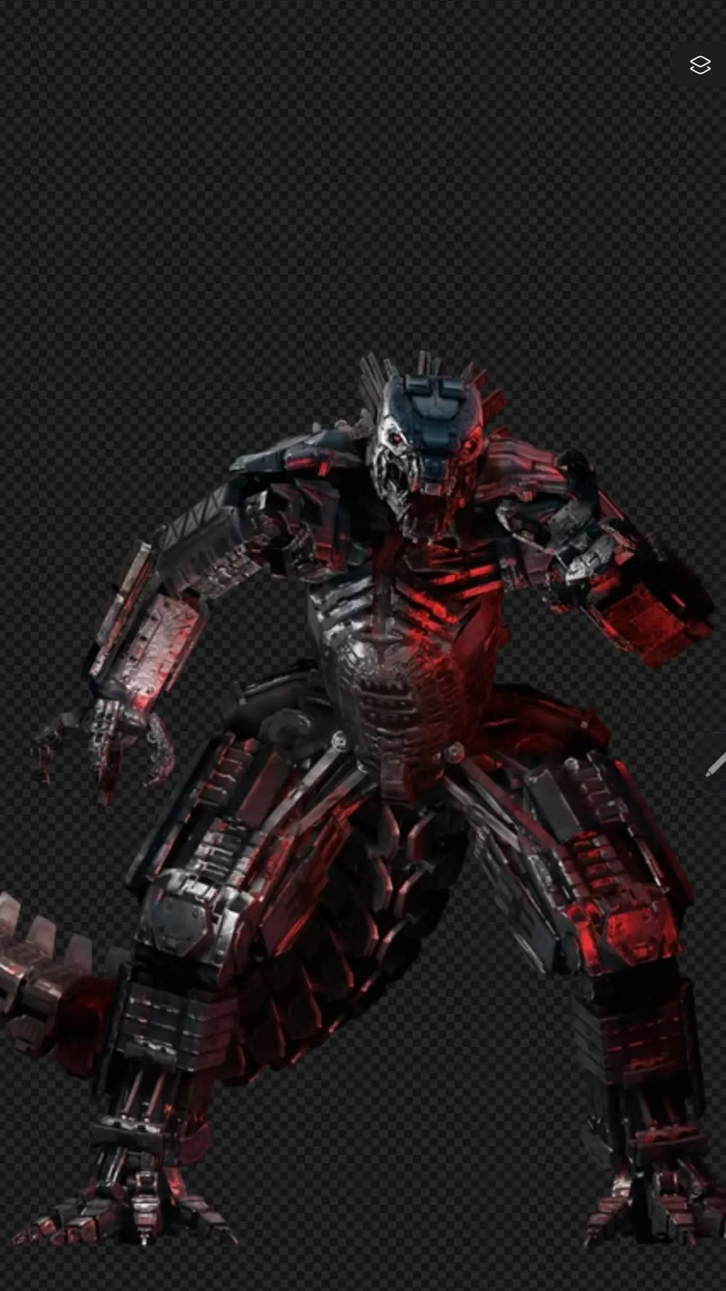 ai character: mechagodzilla  background