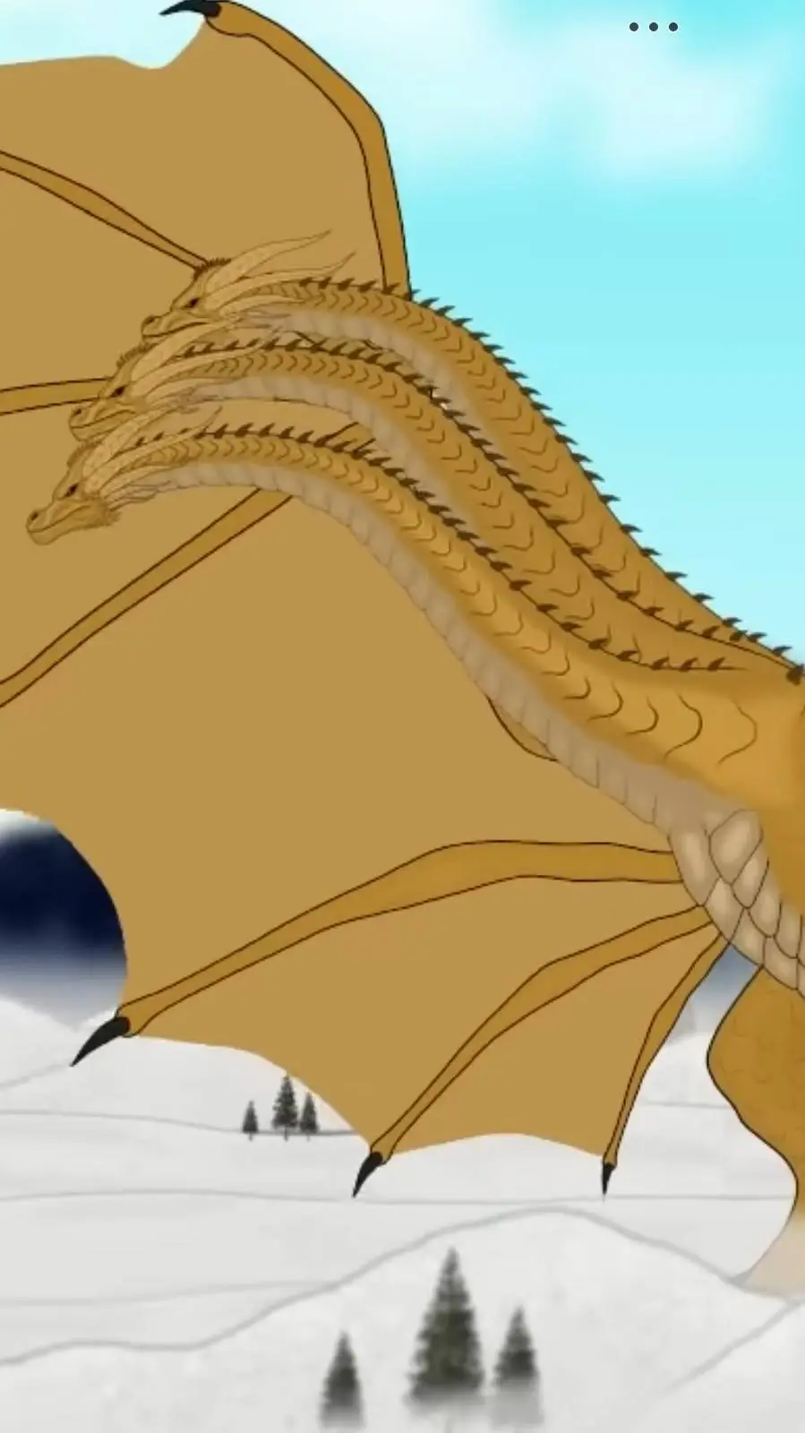 ai character: King ghidroah  background