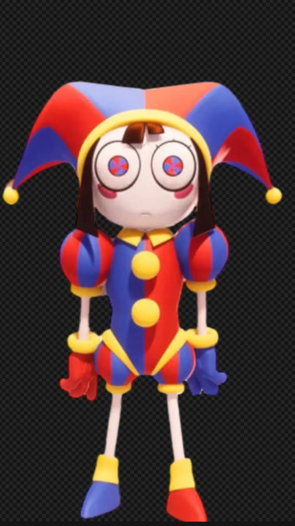 ai character: pomni from TADC  background