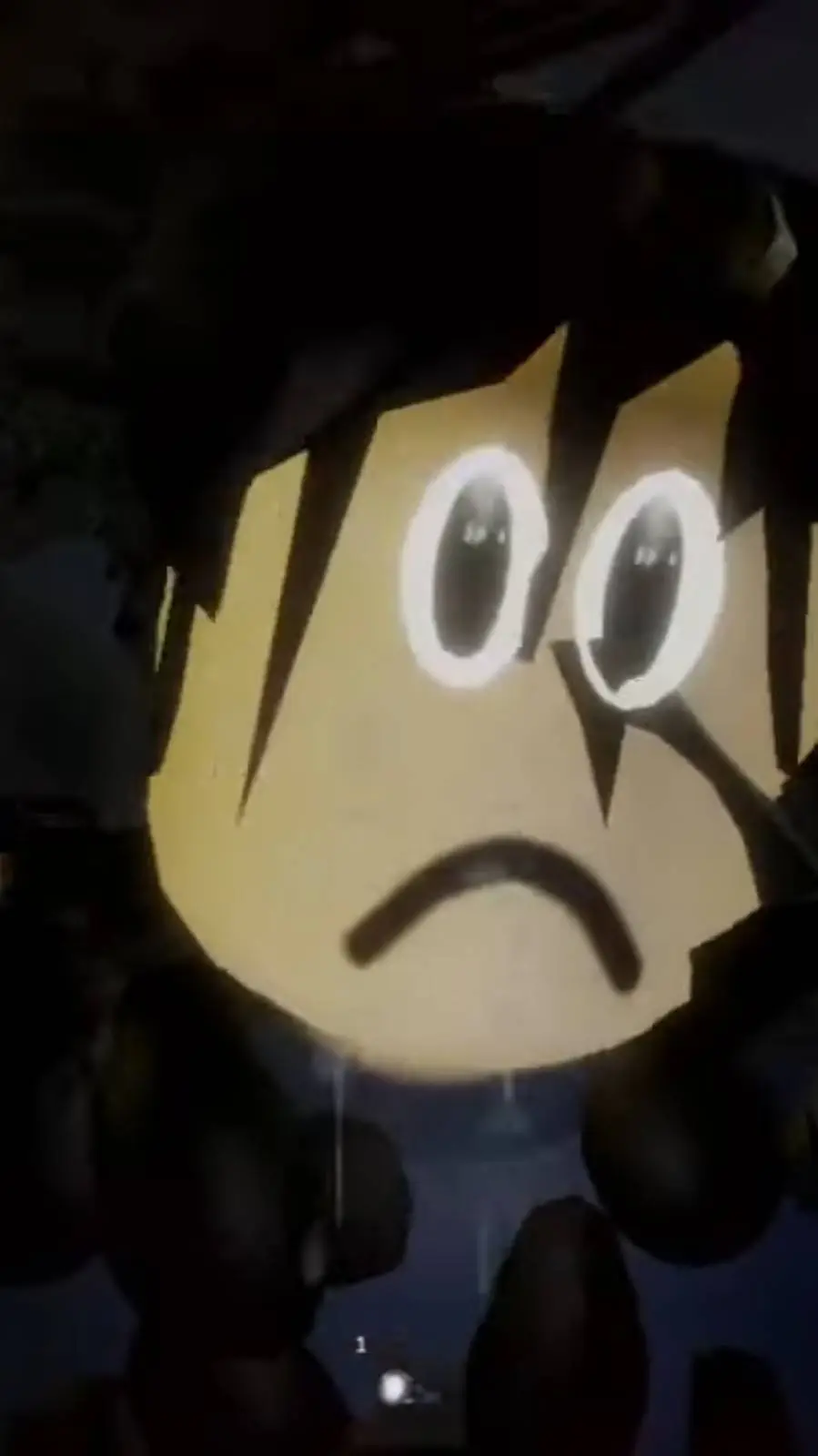 ai character: glum/sad human  background