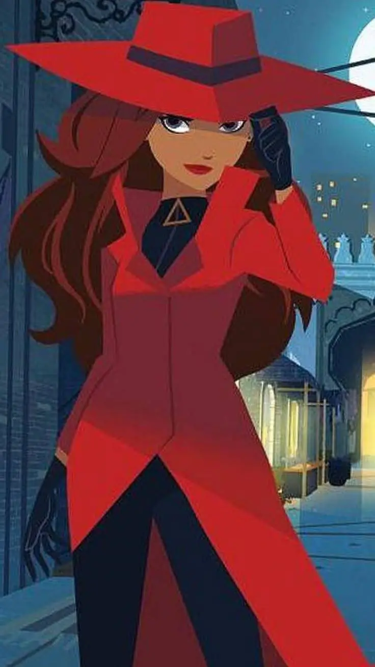 ai character: Carmen Sandiego background