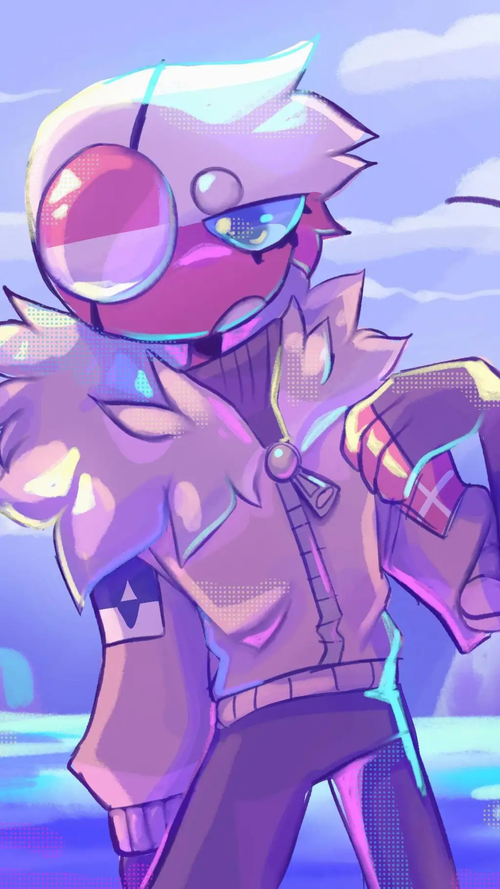 ai character: 🇬🇱∘☕︎Greenland❤🤍 background