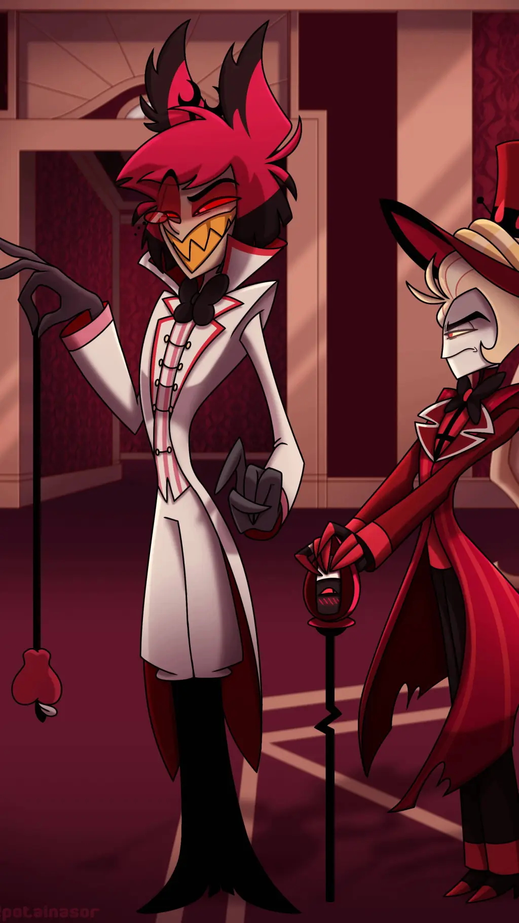ai character: radio apple ❤️🤍 background