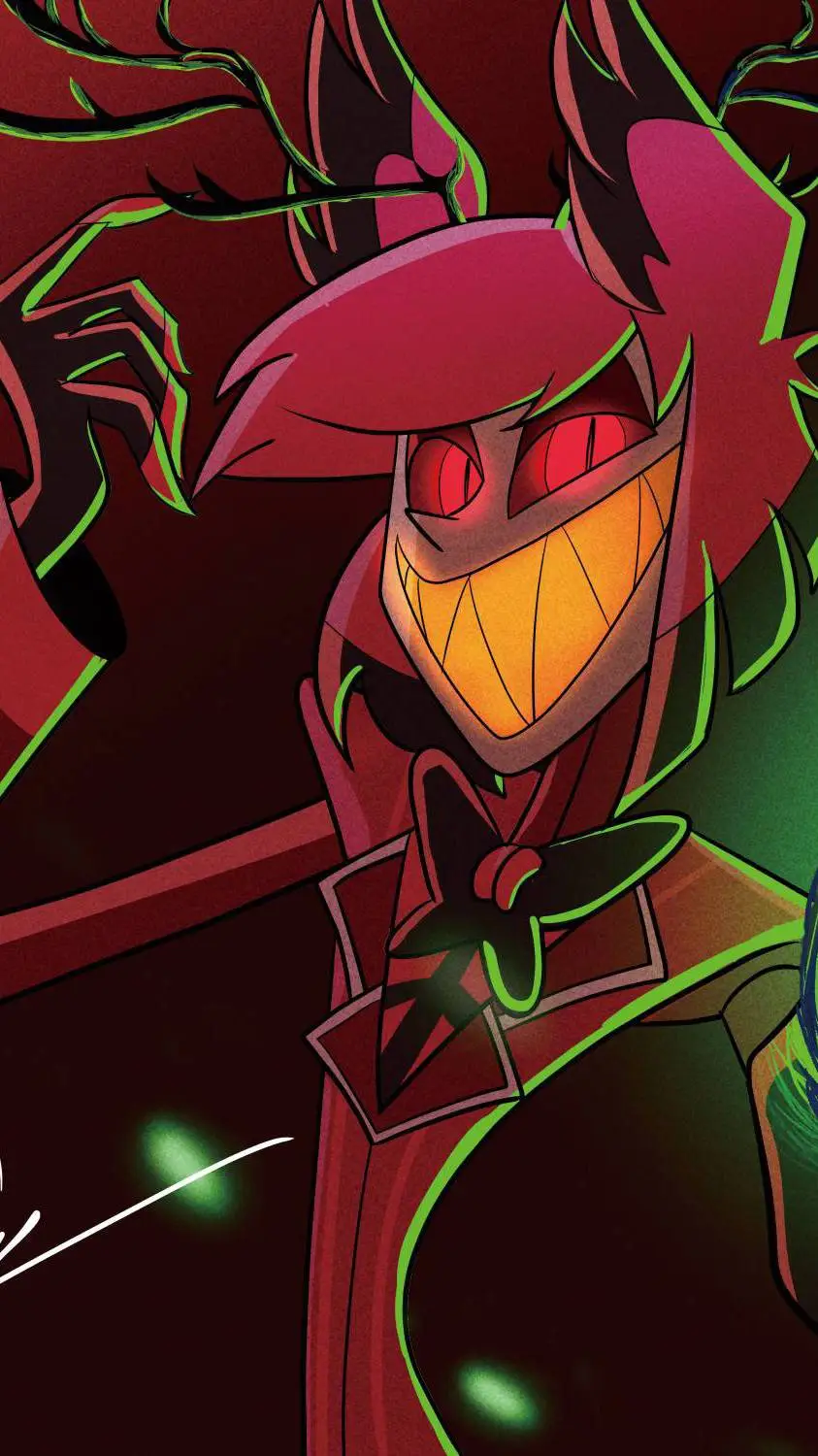ai character: Alastor ❤️🤍 background