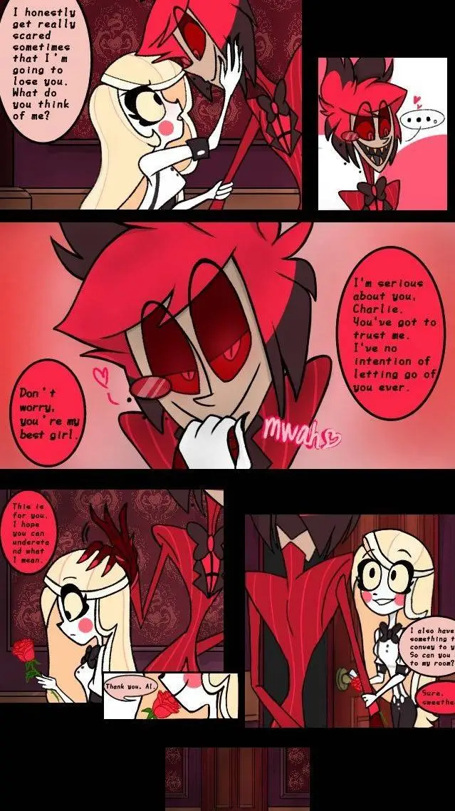 ai character: Alastor x charlie background