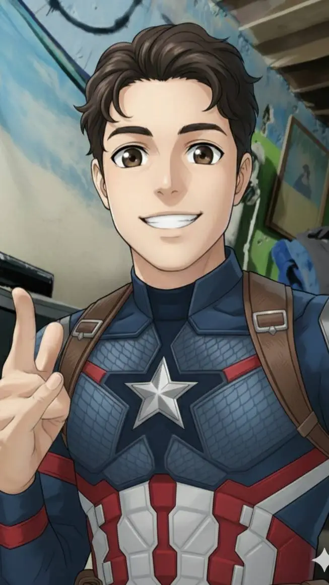ai character: Cruz (cap.América background