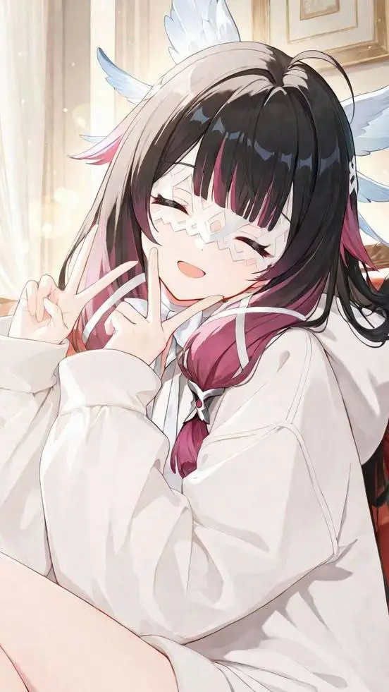 ai character: 💗🤍💗 background