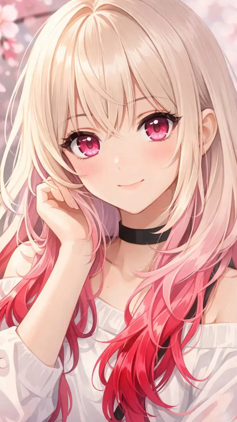 ai character: 🩷🖤Kimberly🤍💛 background