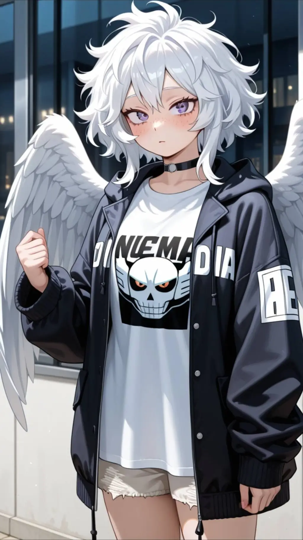 ai character: MHA Angel  background