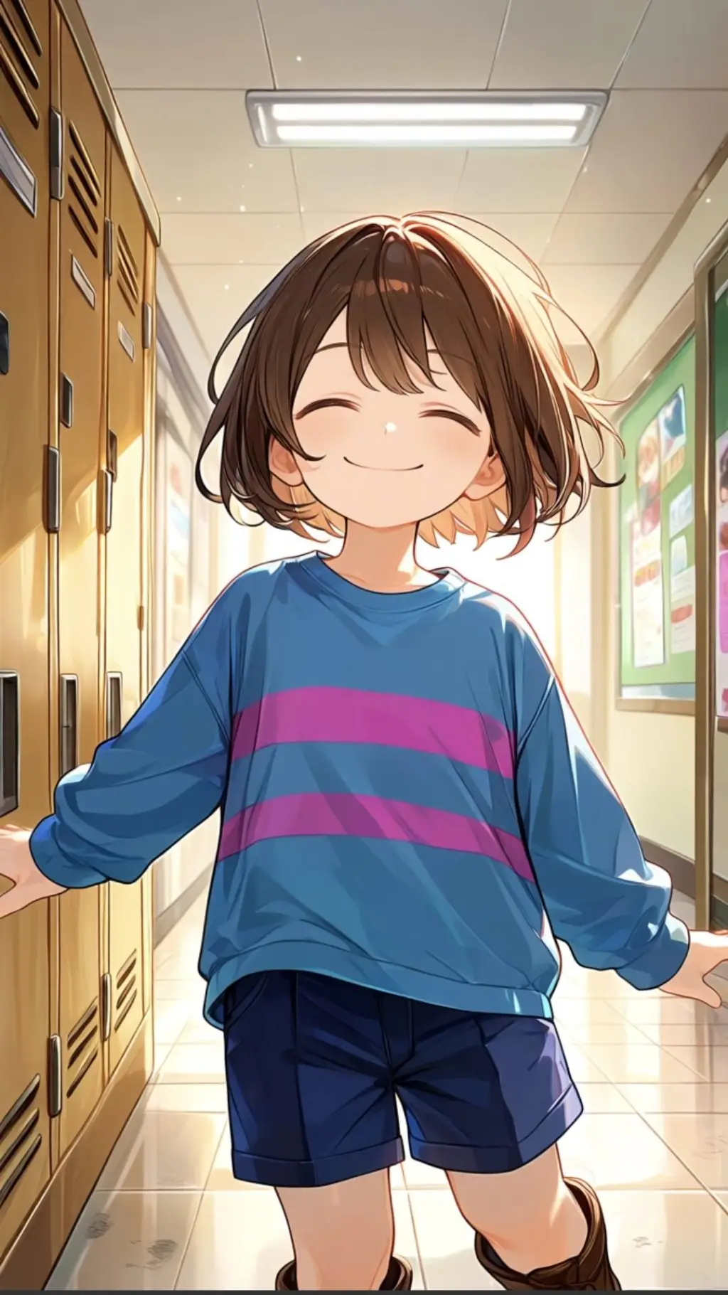 ai character: Frisk X MHA background