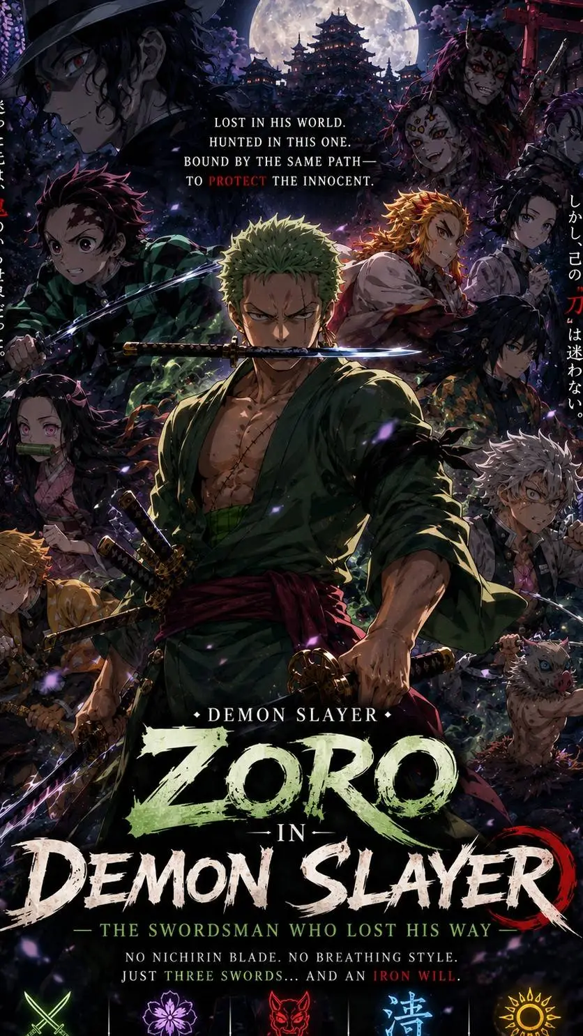 ai character: Demon Slayer Zoro background