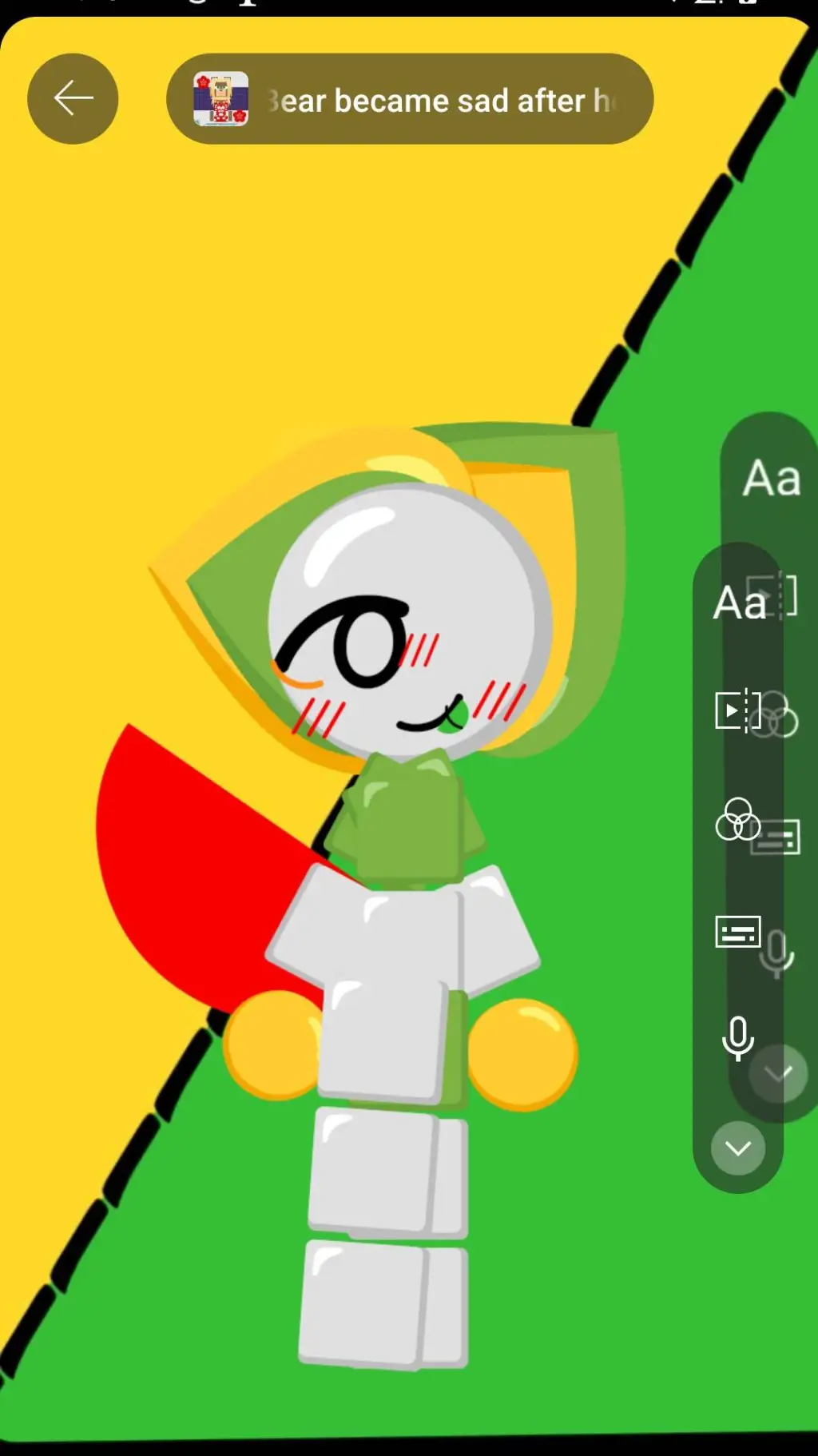 ai character: 😐☺️💧 background