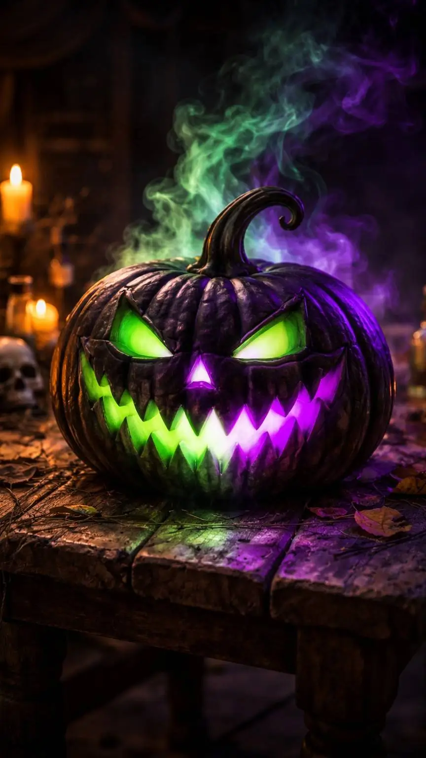 ai character: Akamatsu Halloween background