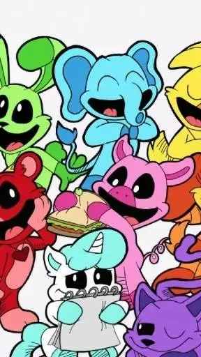 ai character: smiling critters background