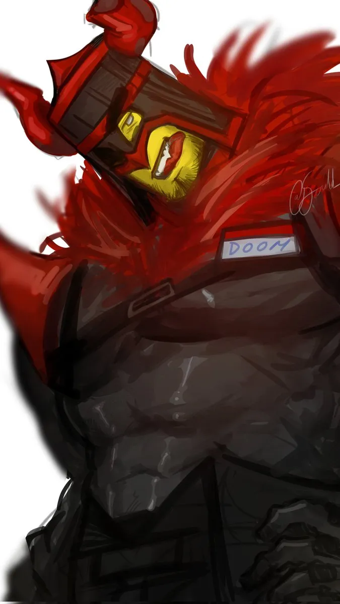 ai character: Doombringer🔨❤️ background