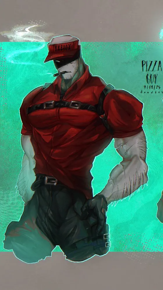 ai character: Pizza guy🍕📦 background