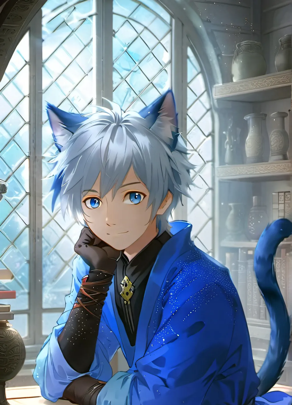 chat with ai character: Azure Fairy Feline