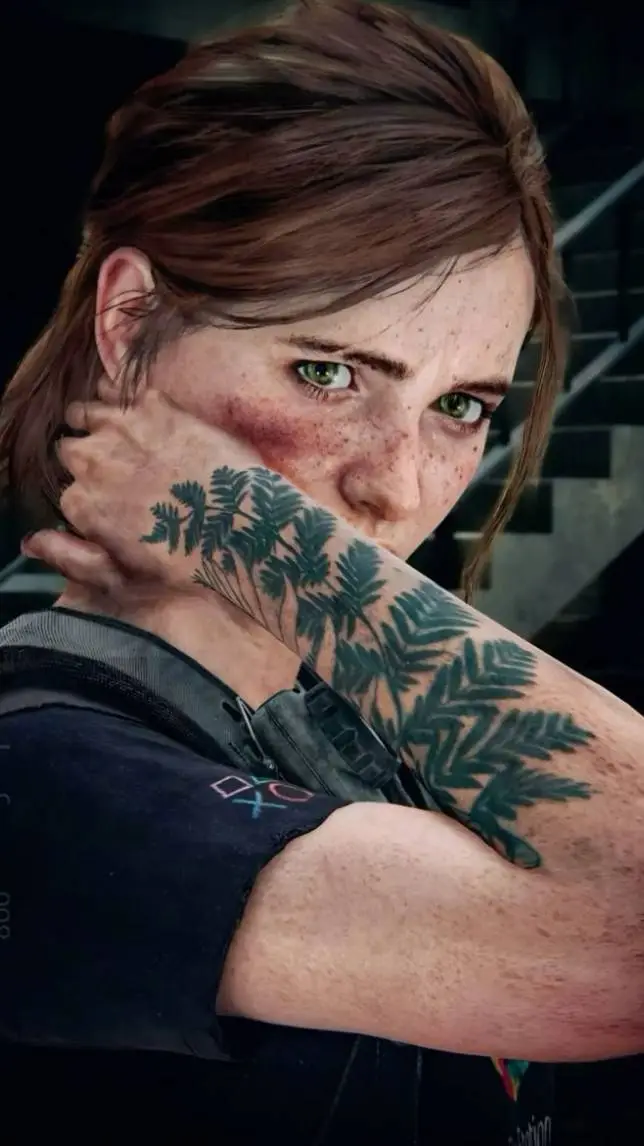 ai character: Ellie Willams  background