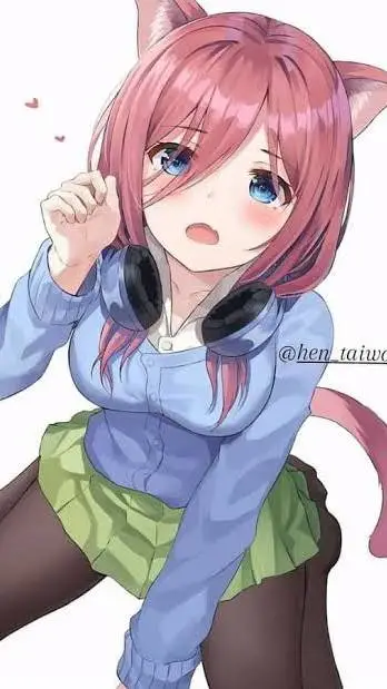 ai character: Miku nakano neko background
