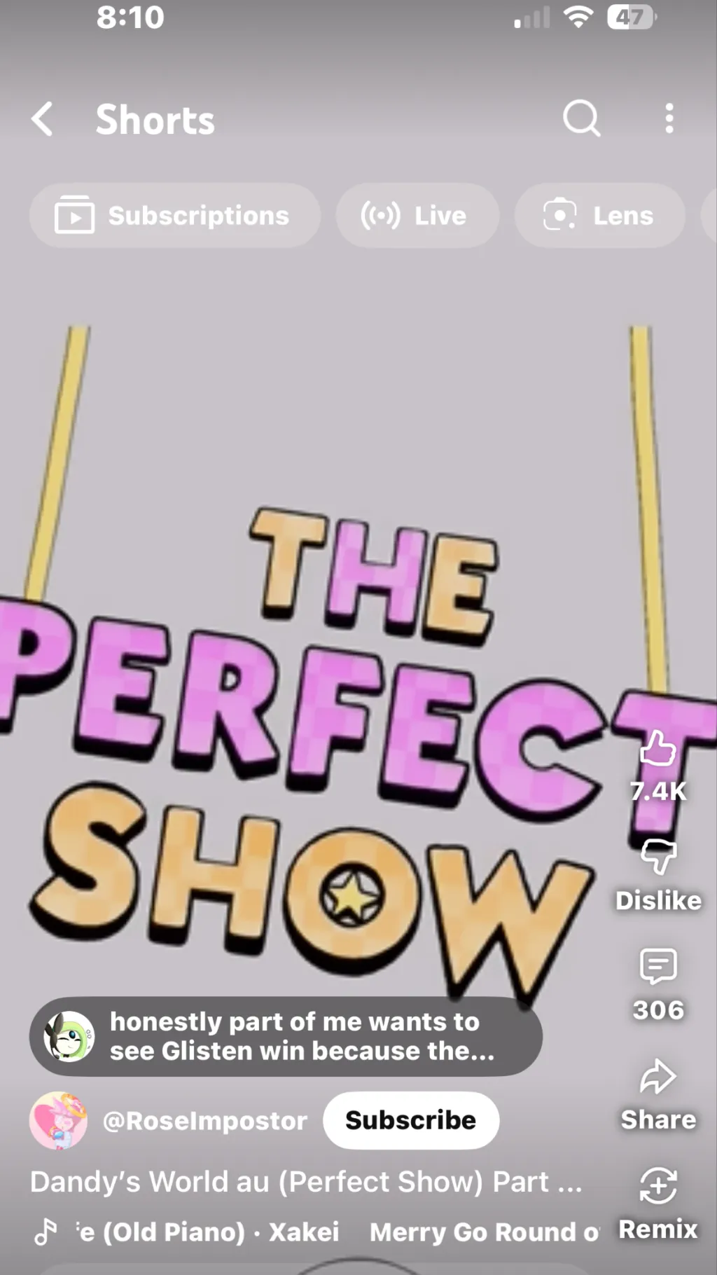 ai character: Perfect show au! background