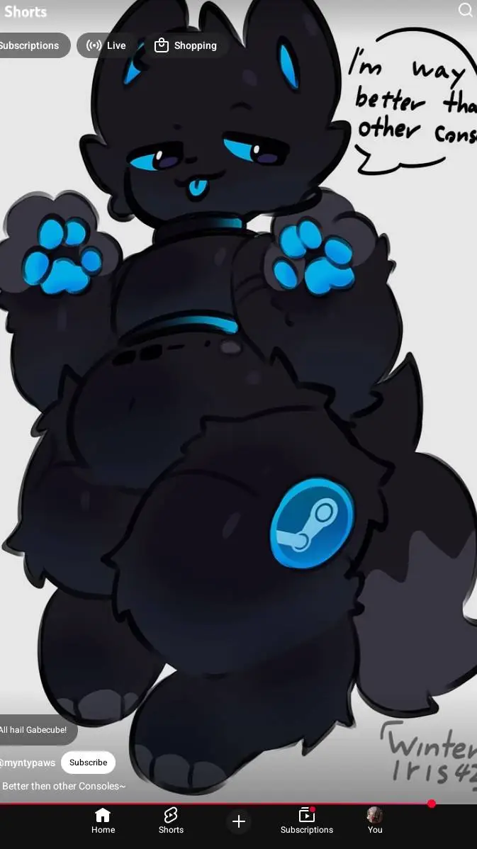 ai character: steam furry  background