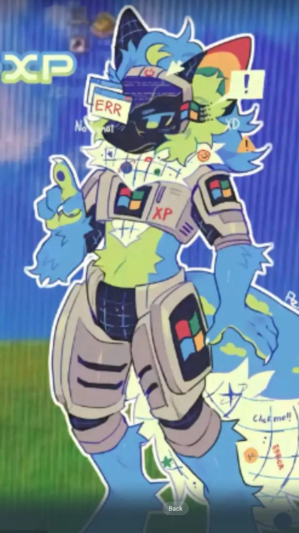 ai character: glitch background